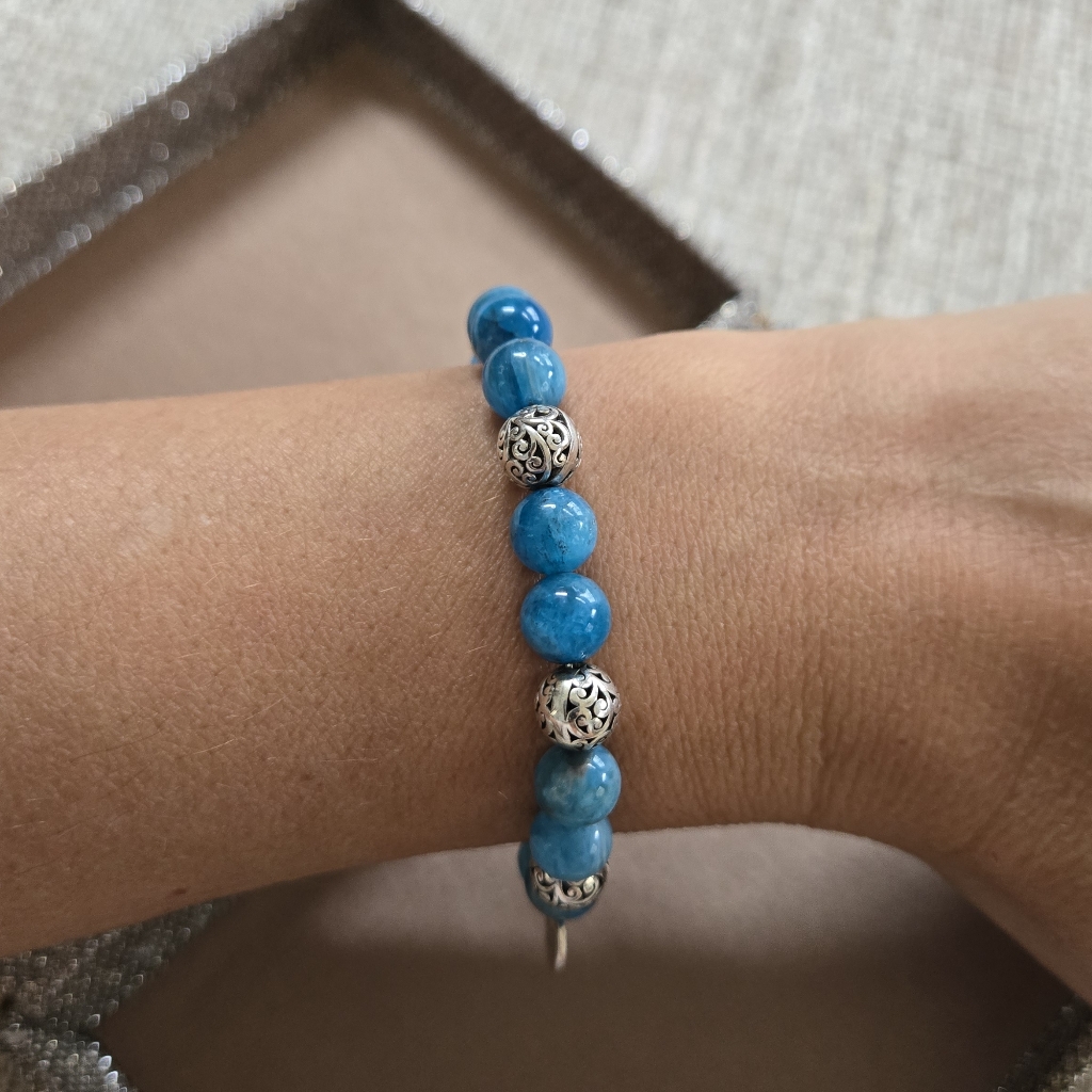 Lois Hill Beaded Sterling Stretch Bracelet